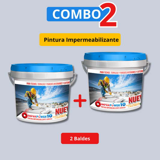 2 Baldes de Pintura Imperpower10 + Obsequio Especial, Combo 2